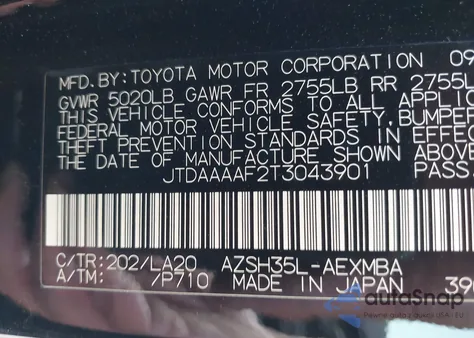 2026 Toyota Crown Xle z USA, uszkodzony, nr VIN JTDAAAAF2T3043901